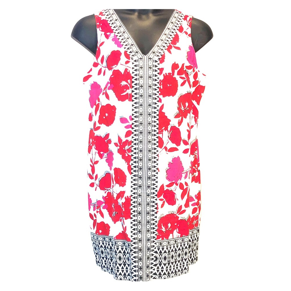 London Times print border dress.